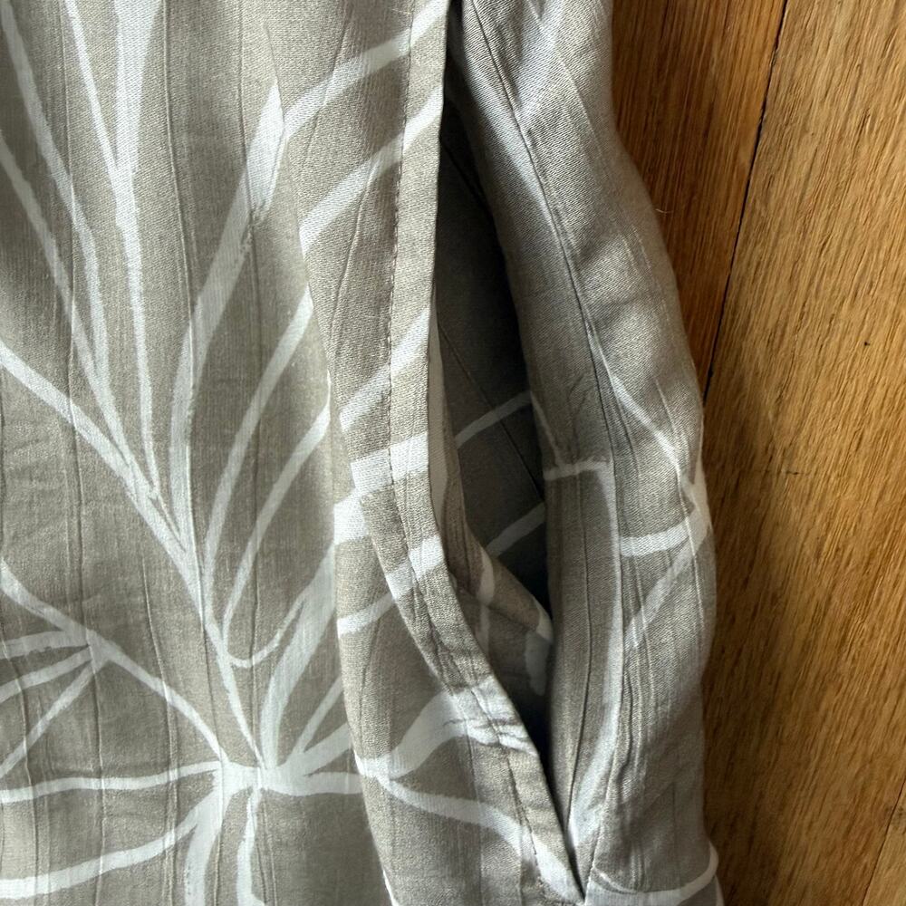 Bella Dahl Tropical Palm Print Halter Maxi Dress Cream Sz L Boho Beachy Resort - Picture 4 of 16